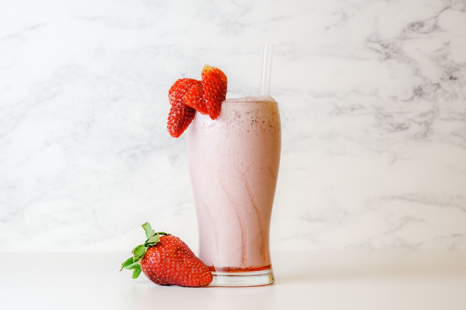 Creamy fruit fool in a tall glass