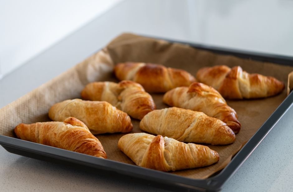 Tray of freshly baked pasties